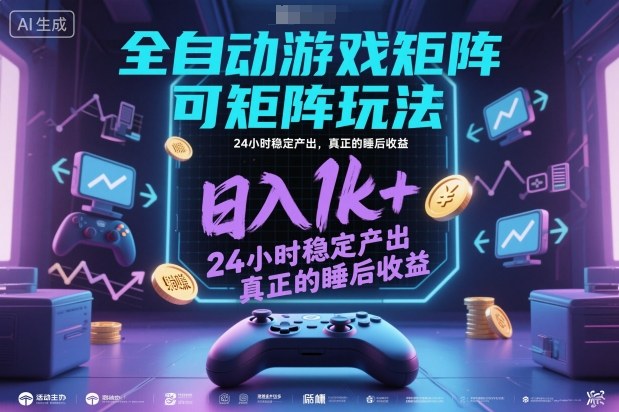 全自动游戏掘金，可矩阵操作，日入1k+，24小时稳定产出，真正的睡后收益【揭秘】-人人创业优云网，国内各种创业项目下载网站