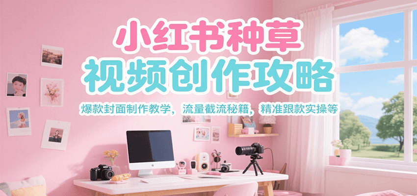 小红书种草视频创作攻略，爆款封面制作教学 ，流量截流秘籍 ，精准跟款实操等-人人创业优云网，国内各种创业项目下载网站