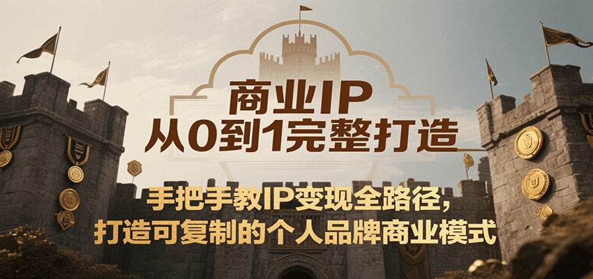 商业IP从0到1完整打造，手把手教IP变现全路径，打造可复制的个人品牌商业模式-人人创业优云网，国内各种创业项目下载网站