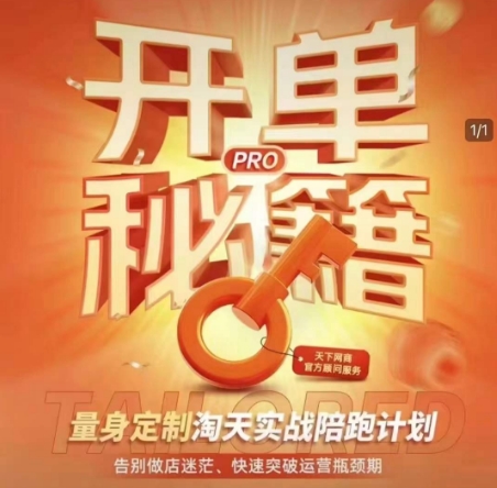 淘宝开单秘籍PRO，量身定制淘天实战陪跑计划，告别做店迷茫、快速突破运营瓶颈期（更新6月）-人人创业优云网，国内各种创业项目下载网站