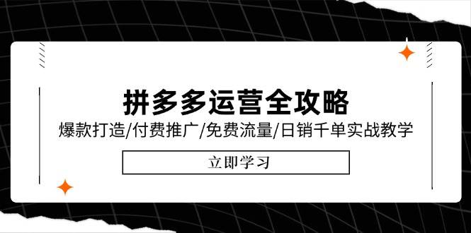 （15085期）拼多多运营全攻略，爆款打造/付费推广/免费流量/日销千单实战教学/6月更新-人人创业优云网，国内各种创业项目下载网站