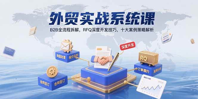 （15562期）外贸实战系统课：B2B全流程拆解，RFQ深度开发技巧，十大案例策略解析-人人创业优云网，国内各种创业项目下载网站