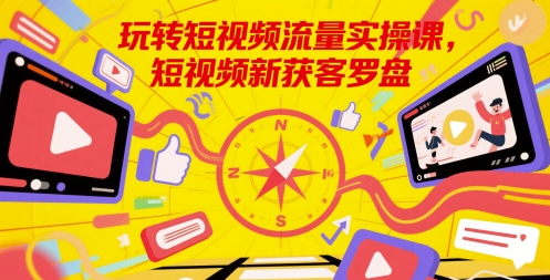 玩转短视频流量实操课，短视频新获客罗盘-人人创业优云网，国内各种创业项目下载网站