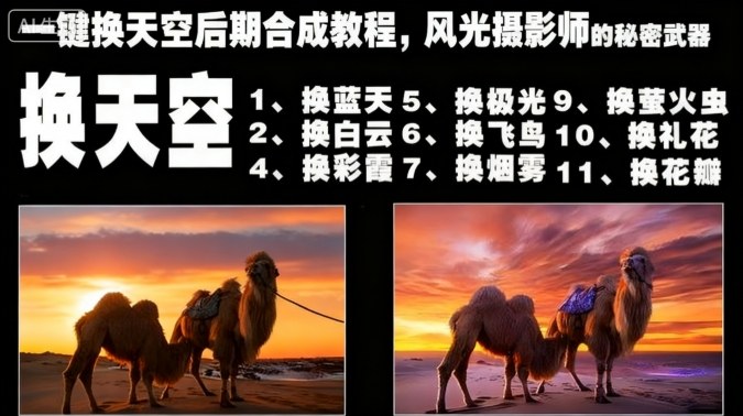 一键换天空后期合成教程，风光摄影师的秘密武器-人人创业优云网，国内各种创业项目下载网站