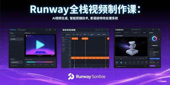 （15515期）Runway全栈视频制作课：AI视频生成，智能剪辑技术，影视级特效处理系统-人人创业优云网，国内各种创业项目下载网站