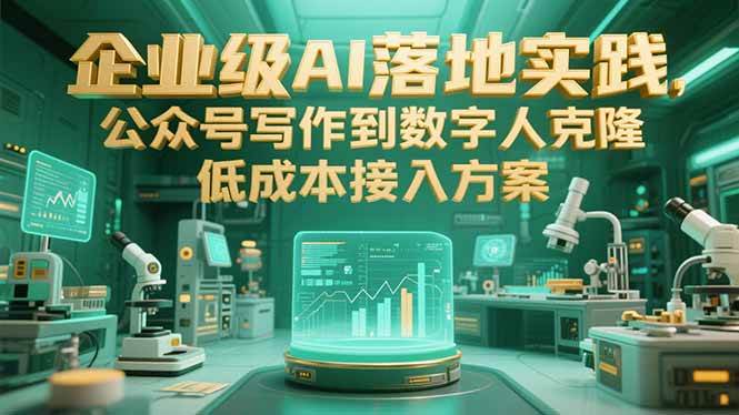 （15305期）企业级AI落地实践，公众号写作到数字人克隆，低成本接入方案-人人创业优云网，国内各种创业项目下载网站