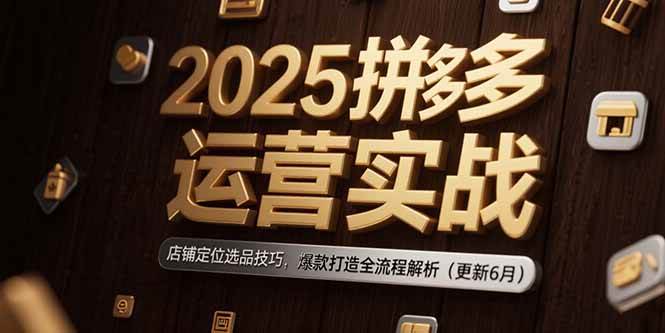 （15235期）2025拼多多运营实战：店铺定位选品技巧，爆款打造全流程解析（更新6月）-人人创业优云网，国内各种创业项目下载网站