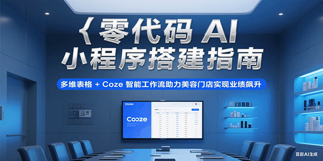 零代码AI小程序搭建指南，多维表格+Coze智能工作流助力美容门店实现业绩飙升-人人创业优云网，国内各种创业项目下载网站