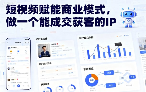 短视频赋能商业模式,做一个能成交获客的IP-人人创业优云网,国内各种创业项目下载网站