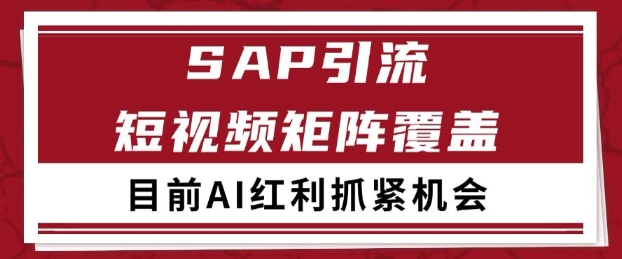 小红书某音sap赛道引流获客 自热矩阵日引200+【揭秘】-人人创业优云网，国内各种创业项目下载网站