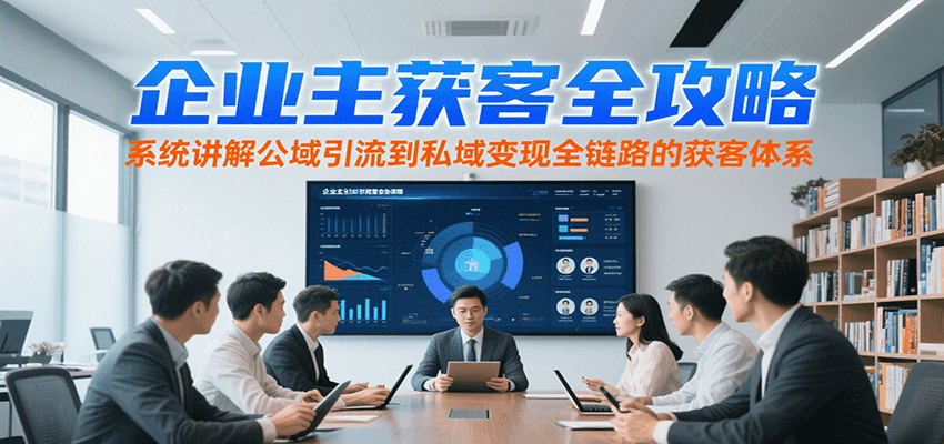 企业主获客全攻略，系统讲解公域引流到私域变现全链路的获客体系-人人创业优云网，国内各种创业项目下载网站