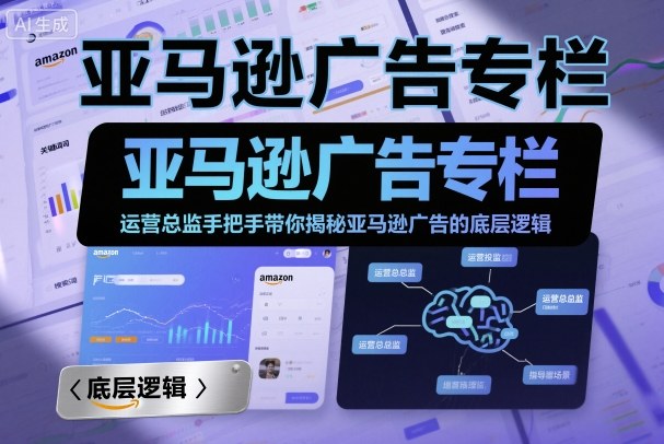 亚马逊广告专栏：运营总监手把手带你揭秘亚马逊广告的底层逻辑-人人创业优云网，国内各种创业项目下载网站