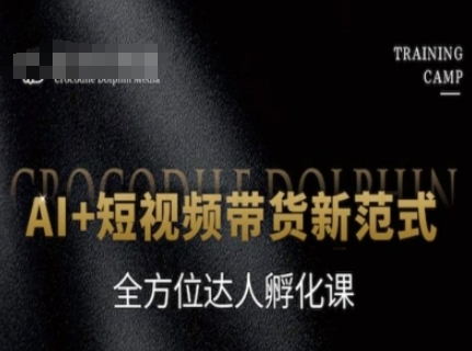 AI+短视频带货新范式，全方位达人孵化课-人人创业优云网，国内各种创业项目下载网站