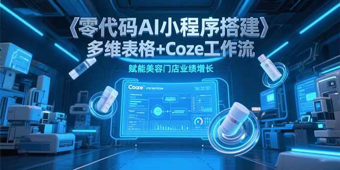 （15239期）零代码AI小程序搭建，多维表格+Coze工作流，赋能美容门店业绩增长-人人创业优云网，国内各种创业项目下载网站