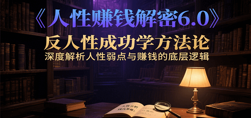 人性赚钱解密6.0，反人性成功学方法论，深度解析人性弱点与赚钱的底层逻辑-人人创业优云网，国内各种创业项目下载网站