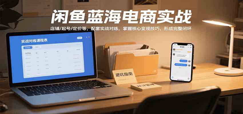闲鱼蓝海电商实战，涵盖店铺、起号、定价等，配套实战对练，掌握核心变现技巧-人人创业优云网，国内各种创业项目下载网站