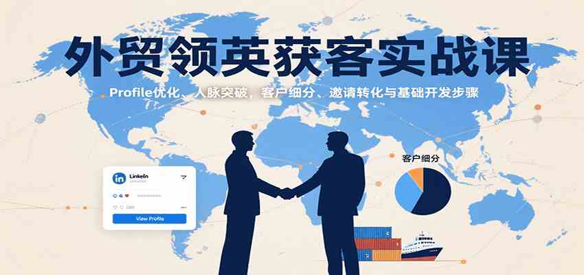 外贸领英获客实战课：Profile优化、人脉突破，客户细分、邀请转化与基础开发步骤-人人创业优云网，国内各种创业项目下载网站