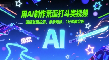 用AI制作荒诞打斗类视频，吸睛效果拉满，条条爆款，1分钟教会你-人人创业优云网，国内各种创业项目下载网站