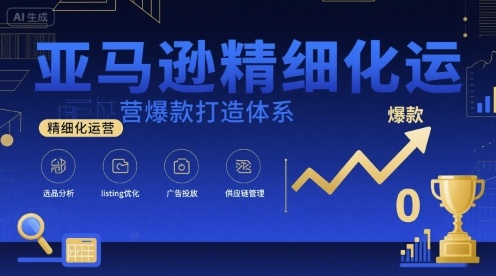 亚马逊精细化运营爆款打造体系，视频课+全套资料文档-人人创业优云网，国内各种创业项目下载网站