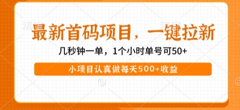 最新首码项目，操作最简单，收益高，一键拉新，1个小时单号可50+，小项目认真做每天5张+收益【揭秘】-人人创业优云网，国内各种创业项目下载网站