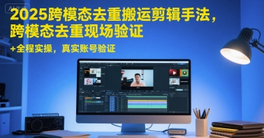 2025跨模态去重搬运剪辑手法，跨模态去重现场验证 +全程实操，真实账号验证-人人创业优云网，国内各种创业项目下载网站