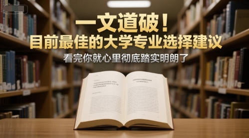 付费文章：一文道破！目前最佳的大学专业选择建议，看完你就心里彻底踏实明朗了-人人创业优云网，国内各种创业项目下载网站