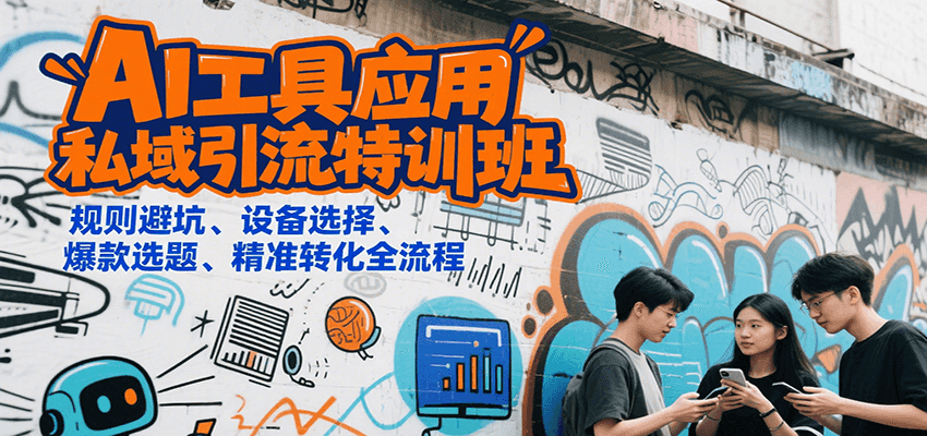 AI工具应用私域引流特训班，规则避坑、设备选择、爆款选题、精准转化全流程-人人创业优云网，国内各种创业项目下载网站