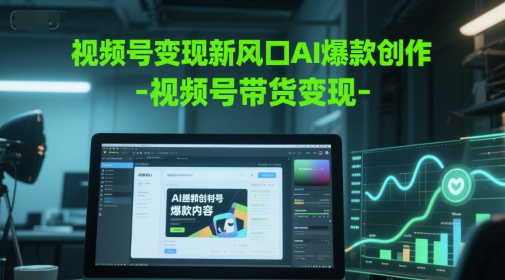 视频号变现新风口AI爆款创作-视频号带货变现-人人创业优云网，国内各种创业项目下载网站