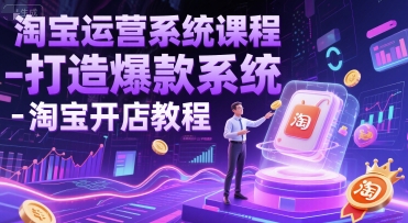 淘宝运营系统课程-打造爆款系统-淘宝开店教程-人人创业优云网，国内各种创业项目下载网站