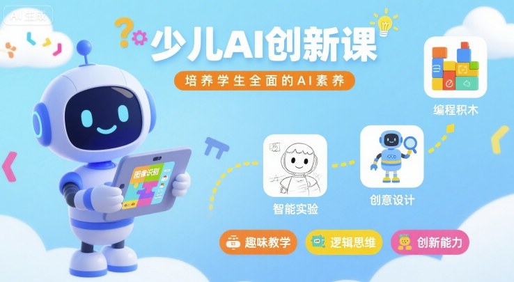 少儿AI创新课，培养学生全面的AI素养-人人创业优云网，国内各种创业项目下载网站