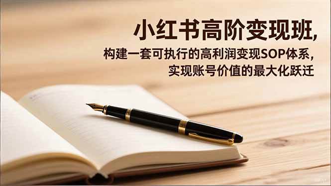 （16633期）小红书高阶变现班，构建一套可执行的高利润变现SOP体系，实现账号价值的最大化跃迁-人人创业优云网，国内各种创业项目下载网站