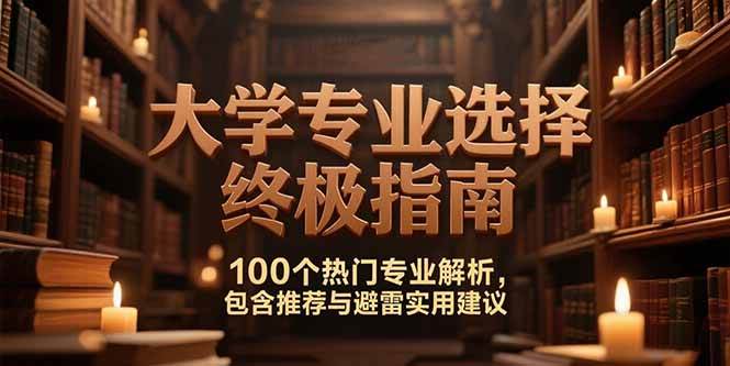 （15261期）付费文：大学专业选择终极指南,100个热门专业解析,包含推荐与避雷实用建议-人人创业优云网，国内各种创业项目下载网站