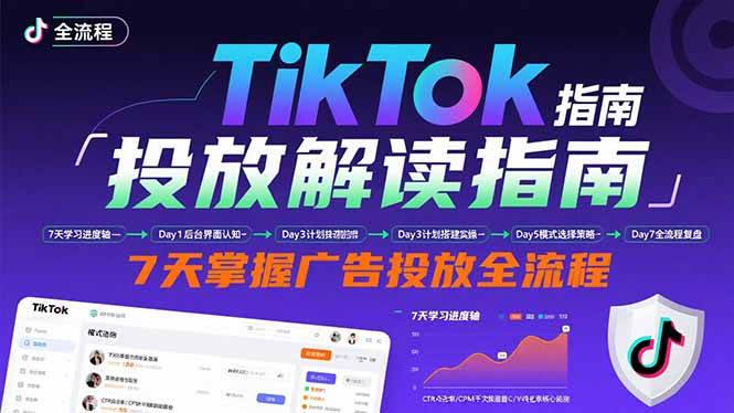 （15753期）TikTok投放解读指南：后台操作/计划建立/模式选择，7天掌握广告投放全流程-人人创业优云网，国内各种创业项目下载网站