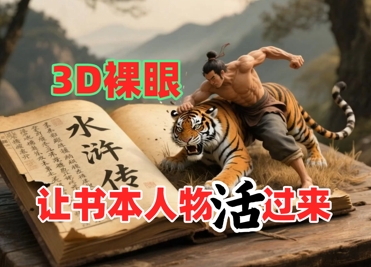 书本人物裸眼3D视频，新的玩法，流量超猛，保姆级教程-人人创业优云网，国内各种创业项目下载网站