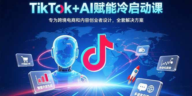 （15561期）TikTok+AI赋能冷启动课：专为跨境电商和内容创业者设计，全套解决方案-人人创业优云网，国内各种创业项目下载网站