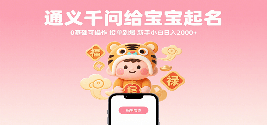 通义千问给宝宝起名 0基础可操作 接单到爆 新手小白日入2000+-人人创业优云网，国内各种创业项目下载网站