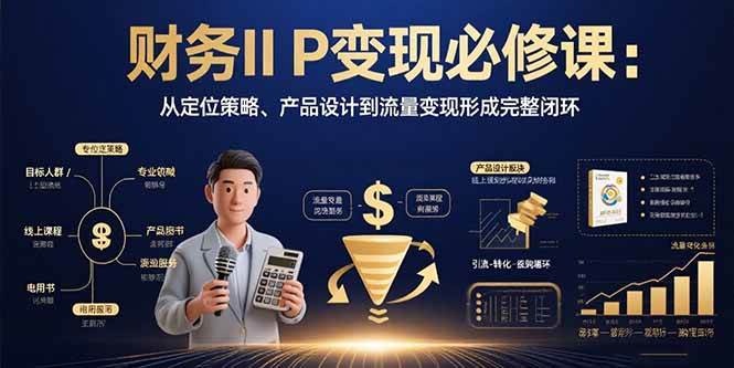 （15728期）财务IP变现必修课：从定位策略、产品设计到流量变现形成完整闭环-人人创业优云网，国内各种创业项目下载网站