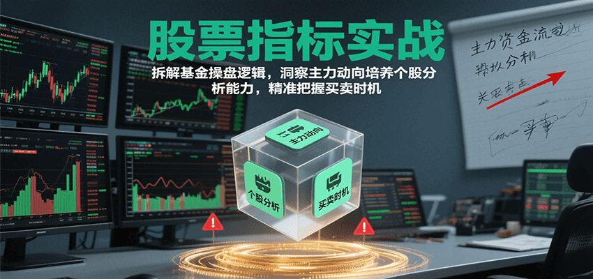 股票指标实战，拆解基金操盘逻辑，洞察主力动向培养个股分析能力，精准把握买卖时机-人人创业优云网，国内各种创业项目下载网站