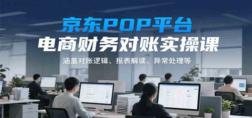 京东POP平台电商财务对账实操课，涵盖对账逻辑、报表解读、异常处理等-人人创业优云网，国内各种创业项目下载网站