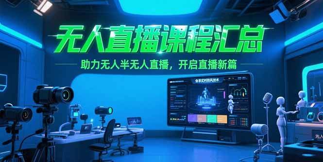 （15218期）无人直播课程汇总，含非实时防风技术，助力无人半无人直播，开启直播新篇-人人创业优云网，国内各种创业项目下载网站