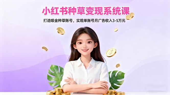 （16468期）小红书种草变现系统课：打造吸金种草账号，实现单账号月广告收入3-5万元-人人创业优云网，国内各种创业项目下载网站