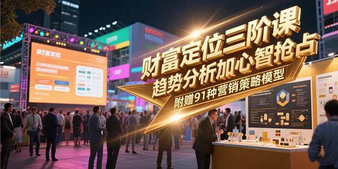 （15219期）财富定位三阶课，趋势分析加心智抢占，附赠91种营销策略模型-人人创业优云网，国内各种创业项目下载网站