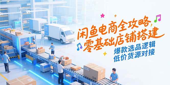 （15325期）闲鱼电商全攻略，零基础店铺搭建，爆款选品逻辑，低价货源对接-人人创业优云网，国内各种创业项目下载网站
