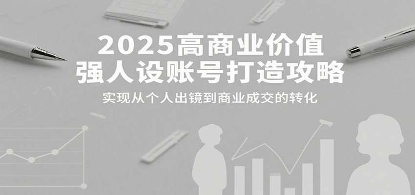2025高商业价值强人设账号打造攻略，实现从个人出镜到商业成交的转化-人人创业优云网，国内各种创业项目下载网站