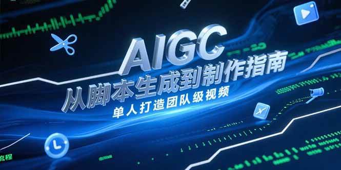 （15170期）AIGC视频制作指南，从脚本生成到剪辑全流程，单人打造团队级视频-人人创业优云网，国内各种创业项目下载网站