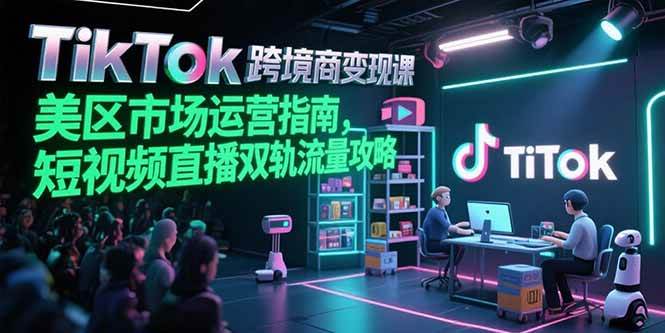 （15344期）TikTok跨境电商变现课，美区市场运营指南，短视频直播双轨流量攻略-人人创业优云网，国内各种创业项目下载网站