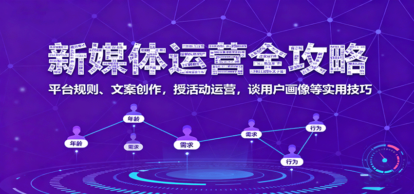 新媒体运营全攻略：平台规则、文案创作，授活动运营，谈用户画像等实用技巧-人人创业优云网，国内各种创业项目下载网站