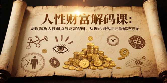 （15434期）人性财富解码课6.0：深度解析人性弱点与财富逻辑，理论到落地完整解决方案-人人创业优云网，国内各种创业项目下载网站