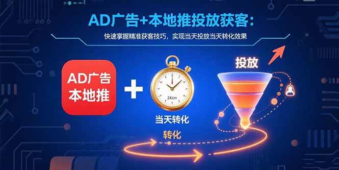 （15637期）AD广告+本地推投放获客：快速掌握精准获客技巧，实现当天投放当天转化效果-人人创业优云网，国内各种创业项目下载网站