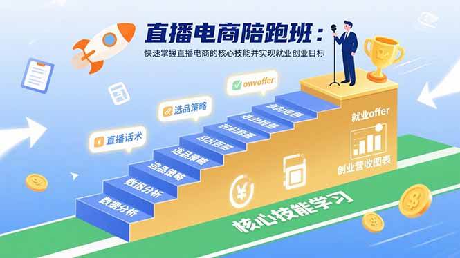 （15900期）直播电商陪跑班：快速掌握直播电商的核心技能并实现就业/创业目标-人人创业优云网，国内各种创业项目下载网站